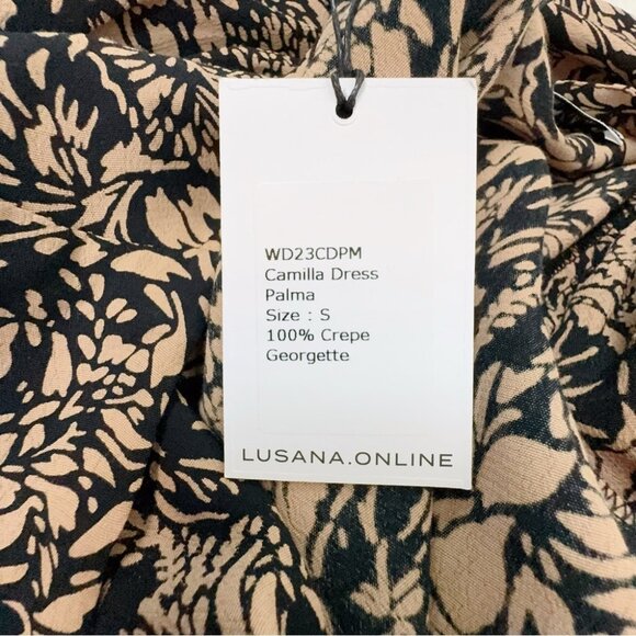 NWT Lusana Camilla Midi Dress in Palma 100% Crepe Georgette - Picture 9 of 9